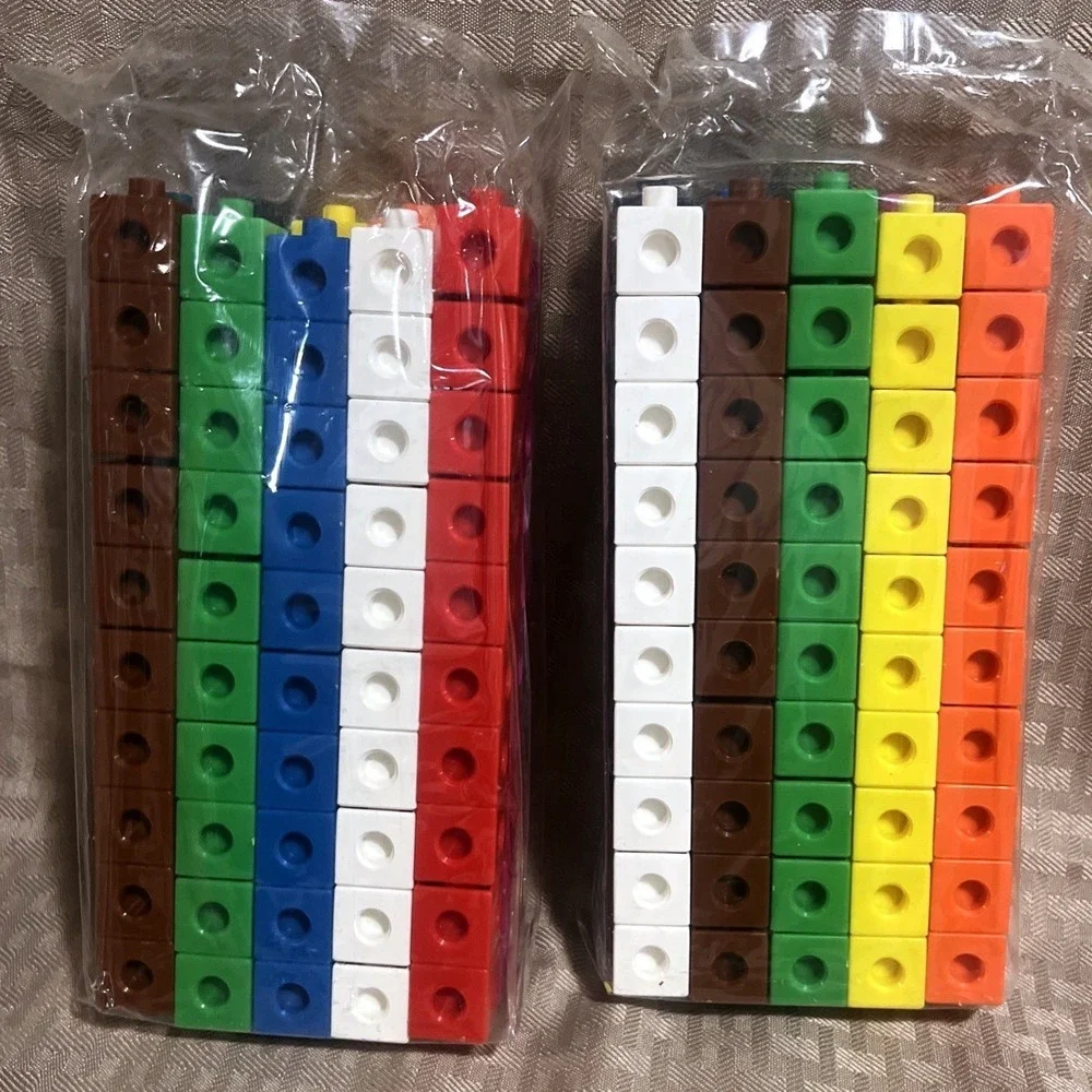 Lot Of 2 Cuisenaire Snap Cubes Sets 100 Pc Math Manipulatives 30500A NOS Sealed